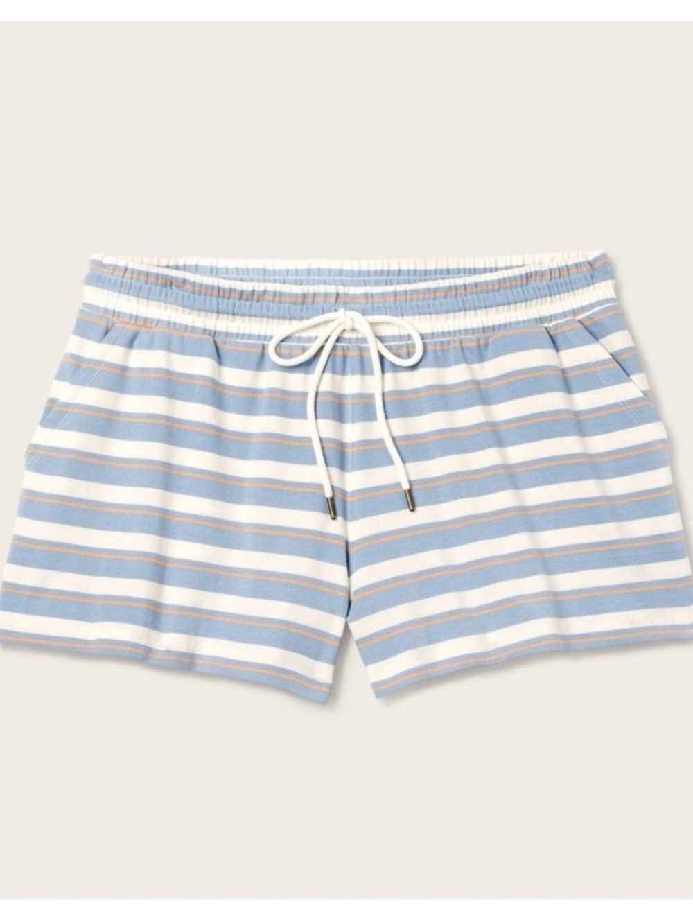 Parke x Target Women's High Rise Knit Pull-On Shorts Light Blue/ Orange Striped